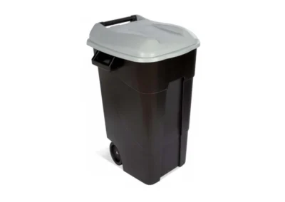 Papelera Teix con pedal y ruedas polipropileno 120l con tapa