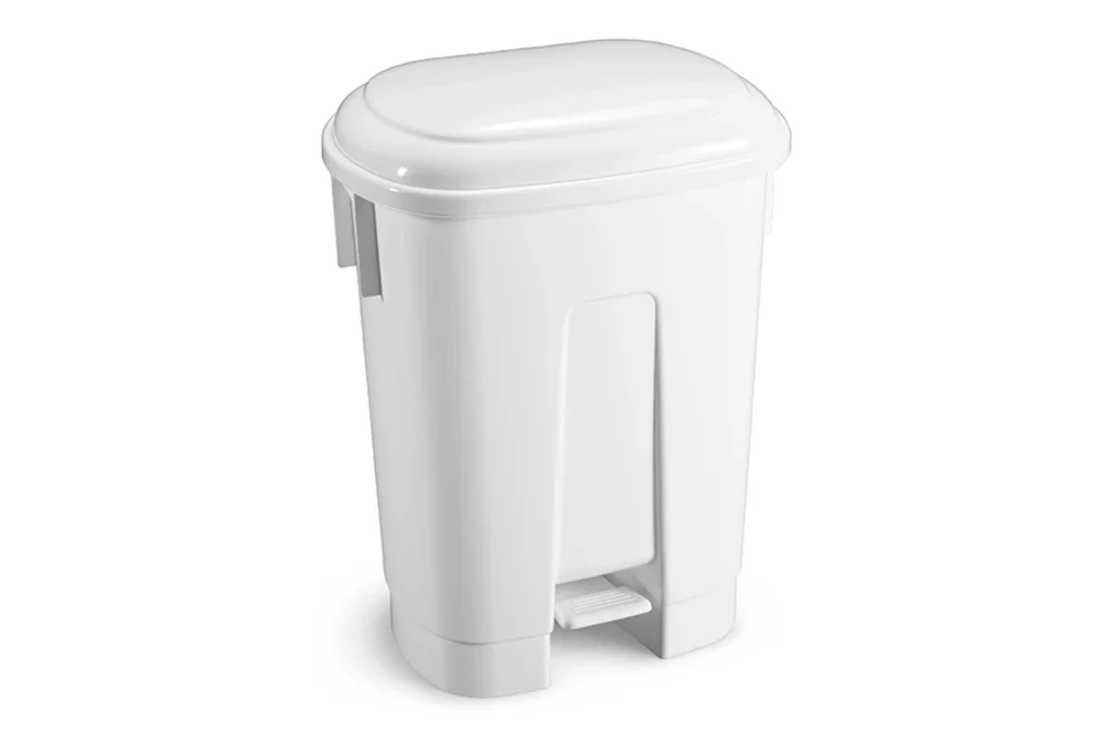 Contenedor Derby blanco con tapa y pedal 60l