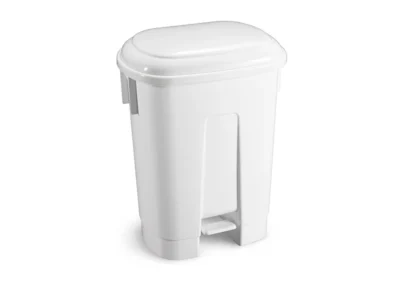 Contenedor Derby blanco con tapa y pedal 60l