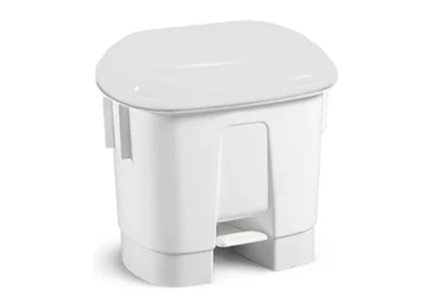 Contenedor Derby blanco con tapa y pedal 30l