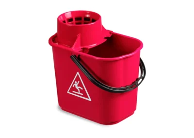Cubo rectangular 12 litros rojo con escurridor