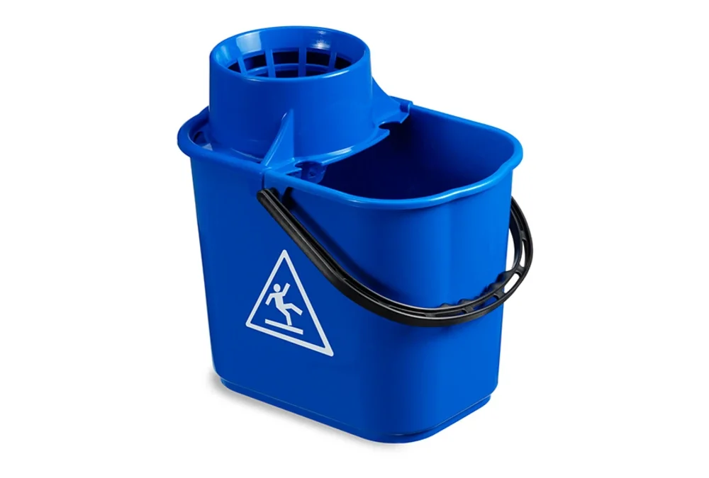 Cubo rectangular 12 litros azul con escurridor