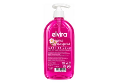 Jabón de manos Elvira rosa mosqueta 500 ml con dosificador