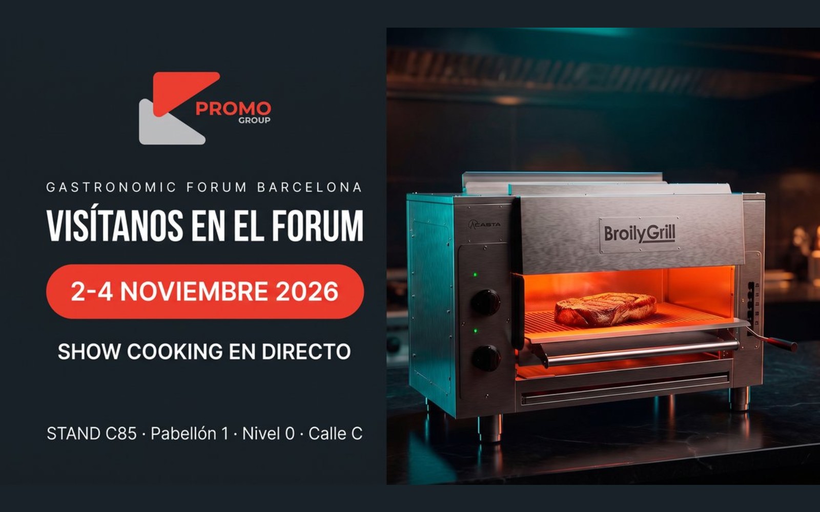 Diseño sin título (39) PROMO GROUP en Gastronomic Forum Barcelona 2026: showcooking en directo con BroilyGrill, stand C85